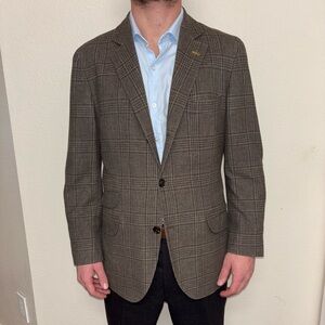 Brunello Cucinelli Brown Check Blazer